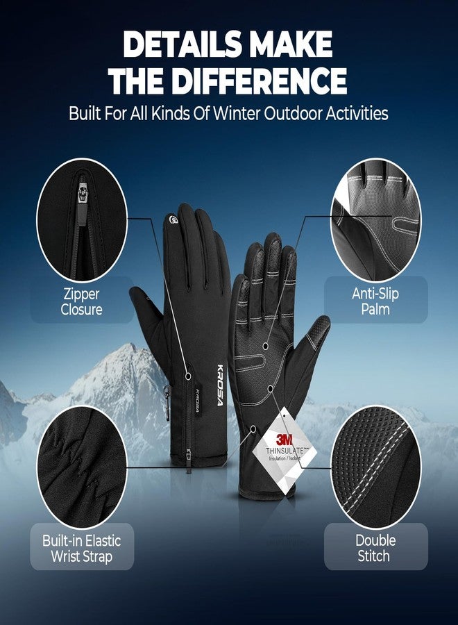 krosa 5-Layer Winter Gloves for Men & Women Made with 3M Thinsulate, -20℉ Waterproof Gloves for Cold Weather, Snow Ski Gloves with 10 Touchscreen Fingers - Image 5